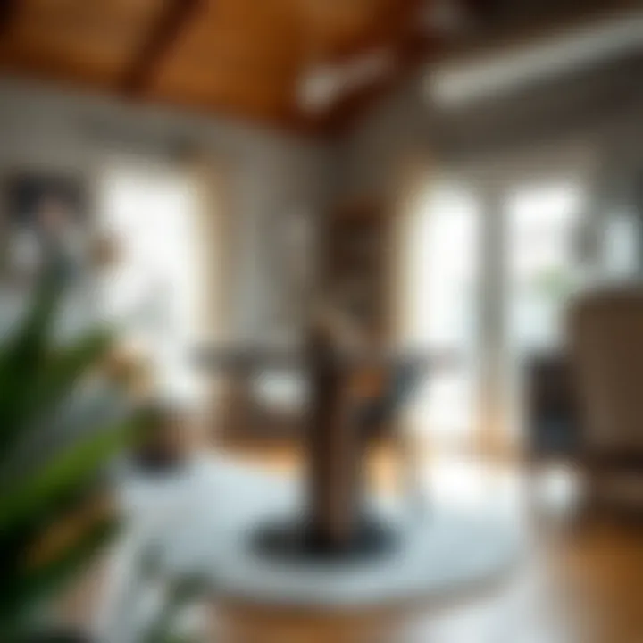 A stylish 22 inch high table surrounded by contemporary decor