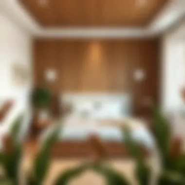 Wooden Wall Panels in a Cozy Bedroom Cozy bedroom with wooden wall panels enhancing thermal performance