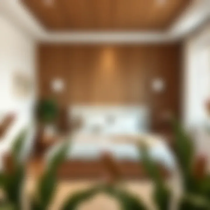 Wooden Wall Panels in a Cozy Bedroom Cozy bedroom with wooden wall panels enhancing thermal performance