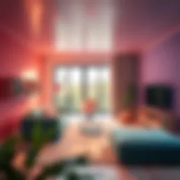 A harmonious blend of colors and shapes in a digital space