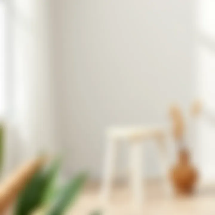 Aesthetic view of a white wooden stool against a minimalist backdrop