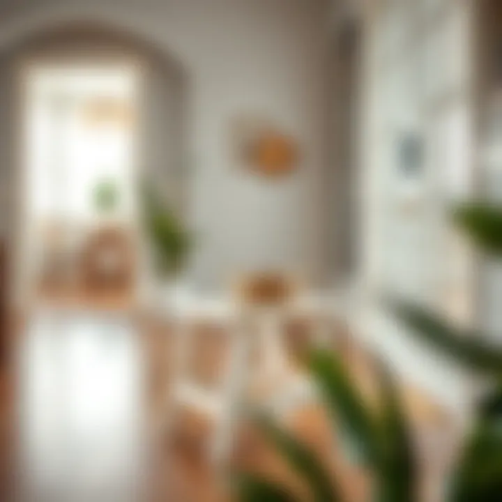 Versatile folding stool used as decorative accent in a stylish entryway