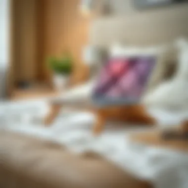 Functional Ergonomic Features of Wooden Laptop Stand Functional wooden laptop stand showcasing ergonomic features