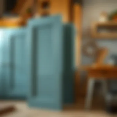 DIY fluted cabinet door project in progress