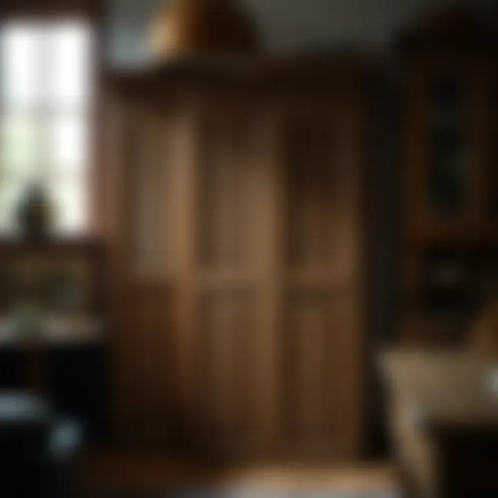 Historical fluted cabinet doors in a vintage setting