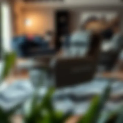 Elegant fold up recliner chair in modern living room