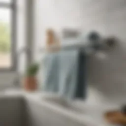 Stylish kitchen towel rack mounted above sink showcasing modern design