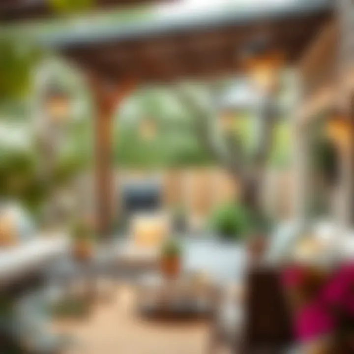 Energy Efficiency Meets Outdoor Style A serene outdoor setting with energy-efficient hanging lights