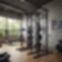 Creative use of vertical storage racks for workout gear