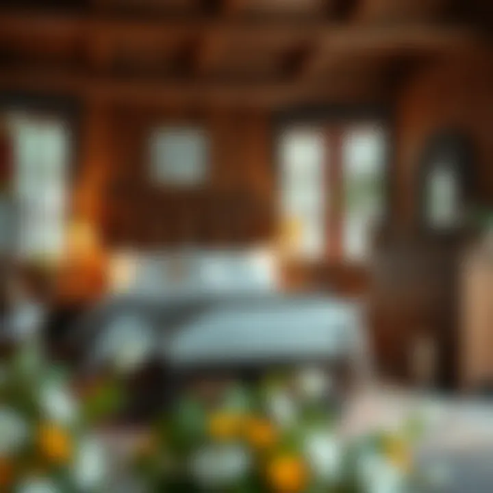 Rustic bedroom furniture featuring warm wood tones and vintage accents.