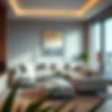 Elegant L-shaped couch in a modern living room