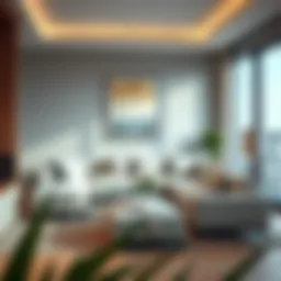 Elegant L-shaped couch in a modern living room