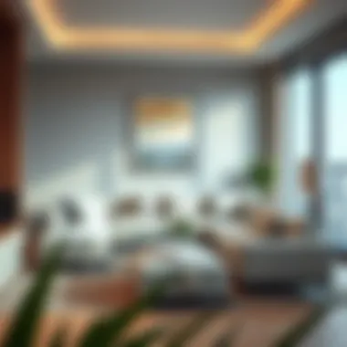 Elegant L-shaped couch in a modern living room