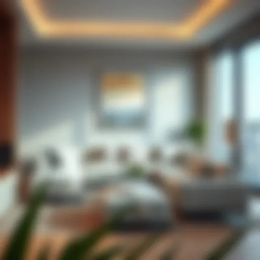 Elegant L-shaped couch in a modern living room