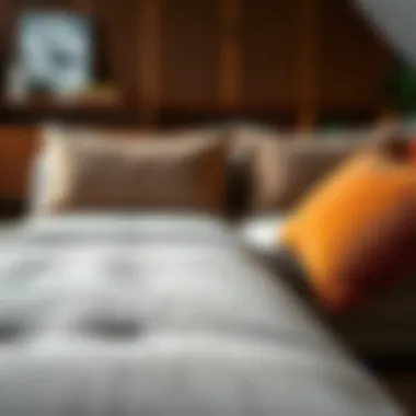 Close-up of L-shaped couch upholstery materials