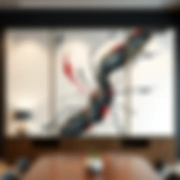 Dynamic contemporary art piece inspiring creativity in the workplace