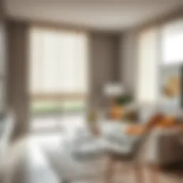 Elegant fabric blinds showcasing a modern living room