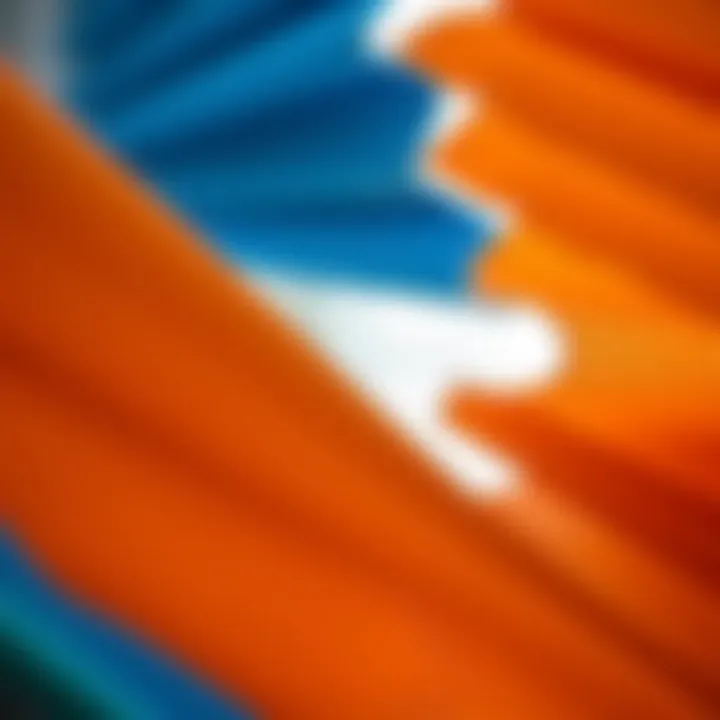 Close-up of various fabric textures available for blinds