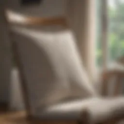 Luxurious lumbar pillow enhancing a rocking chair's comfort