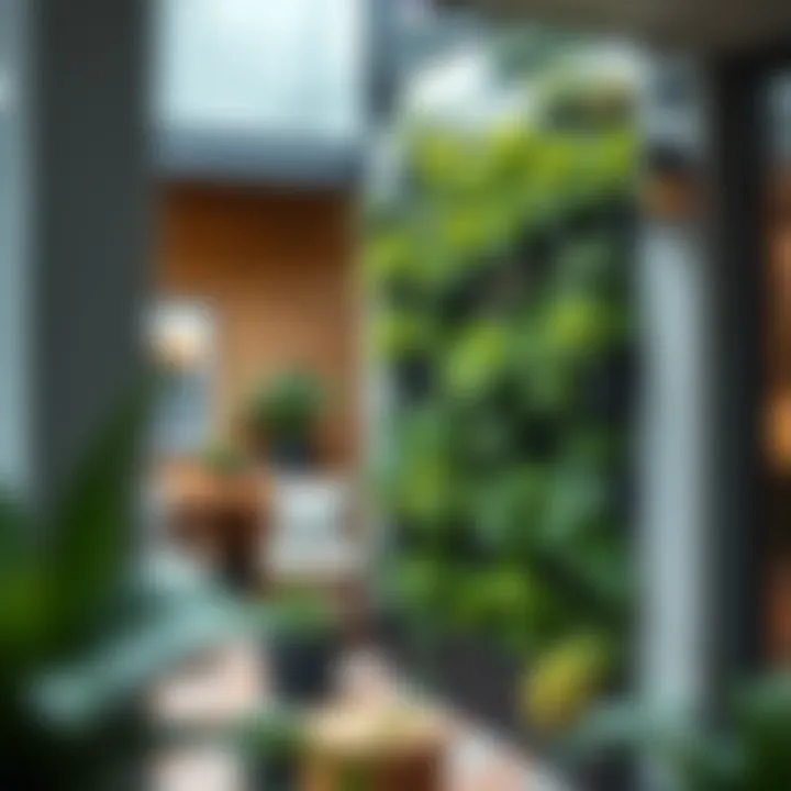 Vertical garden integrated into a compact patio