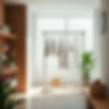 Sustainable drying rack made from eco-friendly materials in a bright room