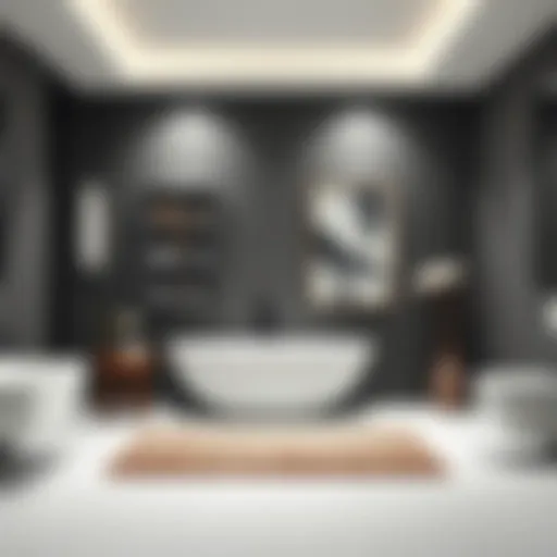 Minimalistic Elegance in Bathroom Design Elegant small bathroom carpet enhancing minimalistic decor