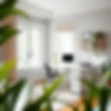 Contemporary moveable L-shaped desk in a stylish home office setting