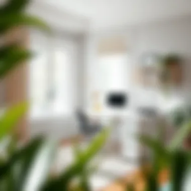 Stylish Home Office with Moveable L-Shaped Desk Contemporary moveable L-shaped desk in a stylish home office setting