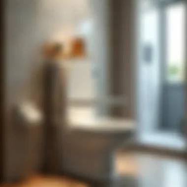 Innovative usage of a toilet rack with decorative elements