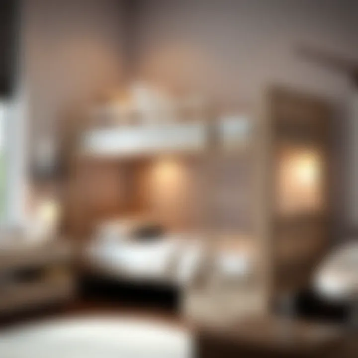 Elegant multifunctional bunk bed with integrated crib