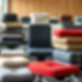 Variety of Chair Padding Materials Different types of office chair padding materials displayed