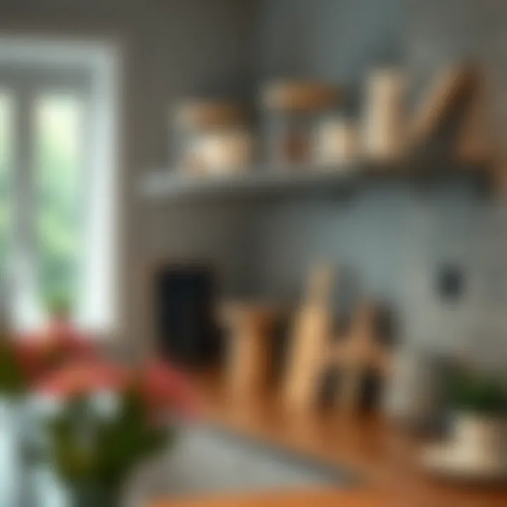 Elegant under shelf wire rack enhancing kitchen organization