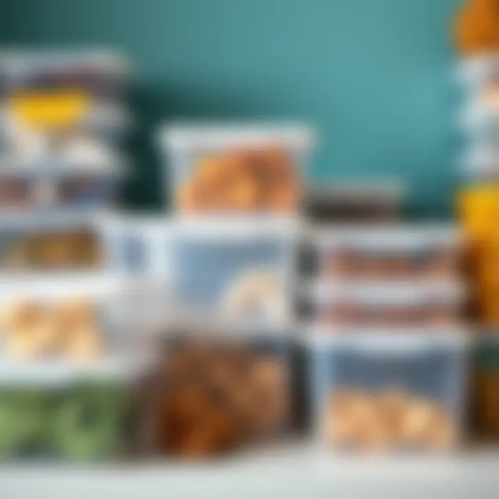 Various plastic containers highlighting organizational features