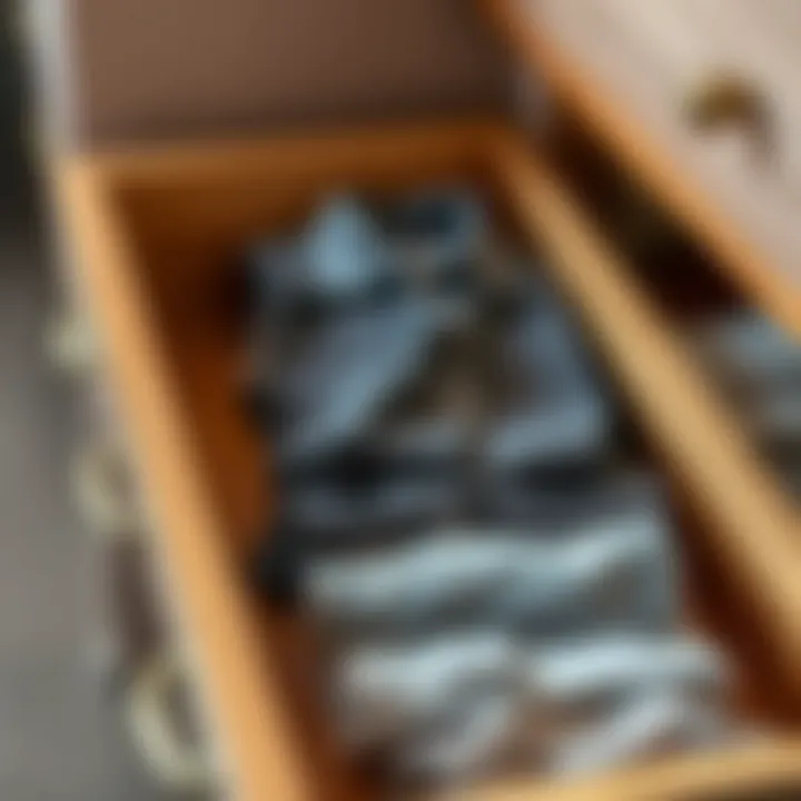 Neatly organized dresser drawer showcasing folded clothes