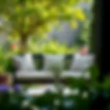 Luxurious Outdoor Bench Cushions Luxurious outdoor bench cushions in a serene garden setting