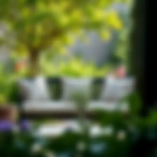 Luxurious Outdoor Bench Cushions Luxurious outdoor bench cushions in a serene garden setting