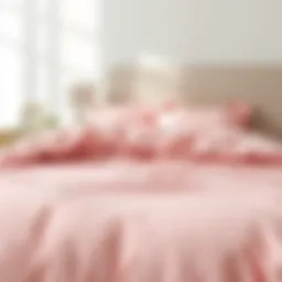 Elegant arrangement of pink twin duvet on a stylish bed