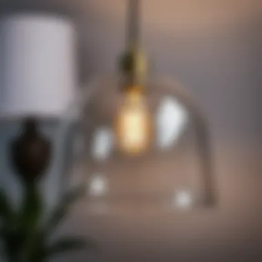 Close-up of a custom-designed glass lamp shade