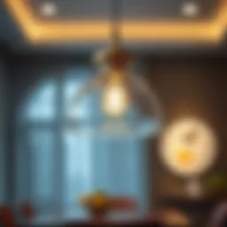 Elegant pendant lamp shade in a modern interior