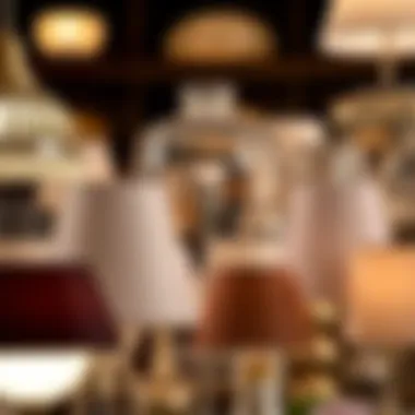 Variety of glass lamp shades showcasing different styles