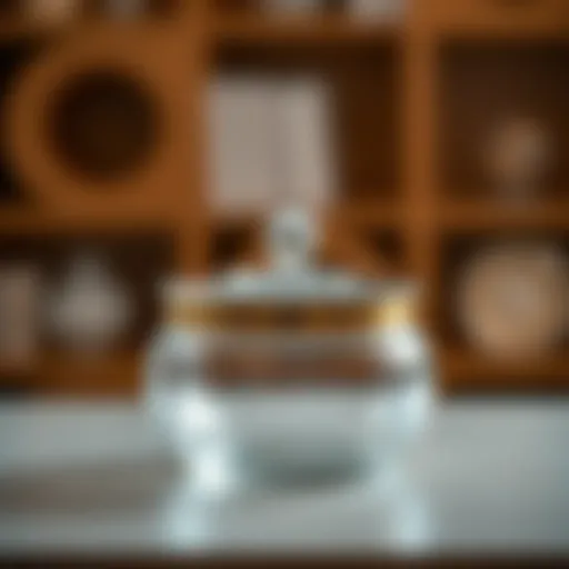 Stylish Round Glass Storage Container Elegant round glass container with a lid showcasing its transparency and design