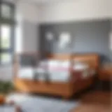 Stylish twin bed with safety side rails