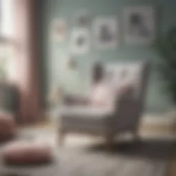 Stylish nursery chair with plush fabric