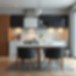 Stylish small kitchen table set in modern decor