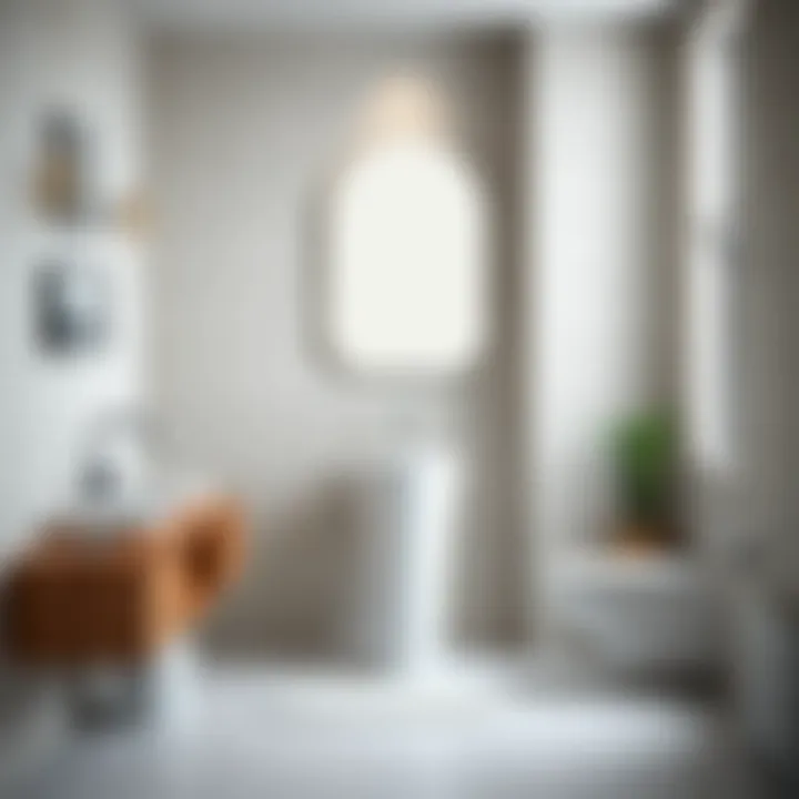 Sleek design of a slim pedestal sink in a modern bathroom