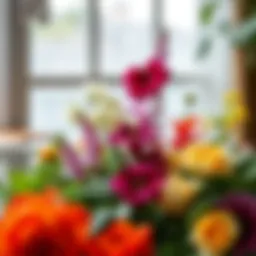 Vibrant indoor flower plant arrangement showcasing diverse species.