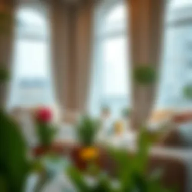 Stylish Small Flower Plants in Modern Decor Stylish layout of small flower plants enhancing a modern living space.