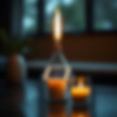 Innovative Solar Panel Design Close-up of solar panel integrated into a taper candle design