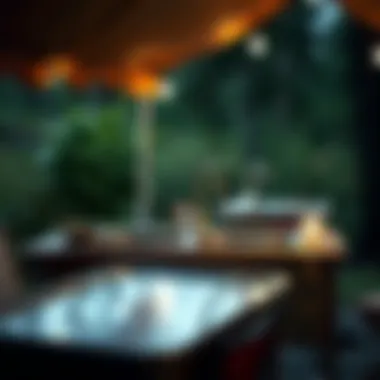 Stainless steel camping sink in a natural outdoor setting