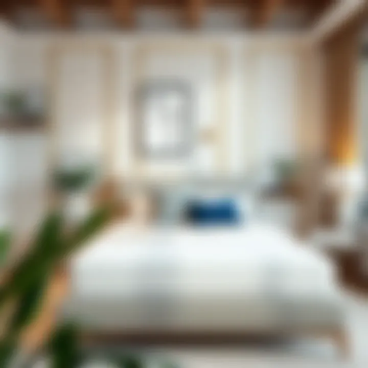 Stylish bedroom setup featuring a queen size bed with a mattress protector